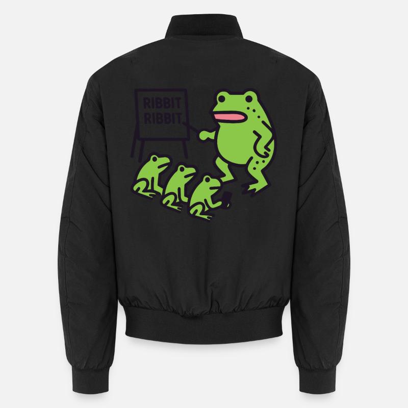 Froschunterricht mit Ribbit-Phrase - Unisex Bomberjacke - Schwarz