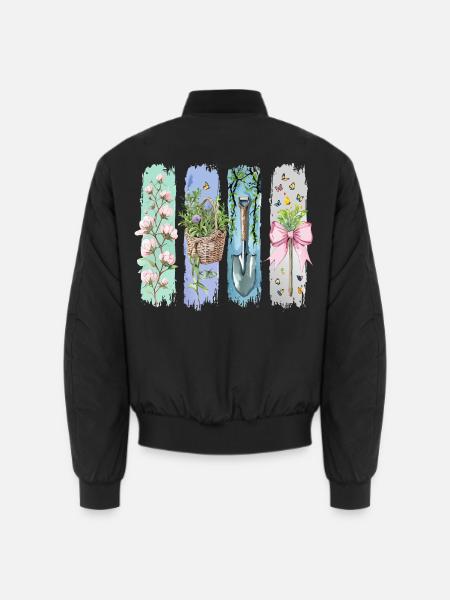 Gartenliebe Naturfreund Floral Motif - Unisex Bomber Jacket - black