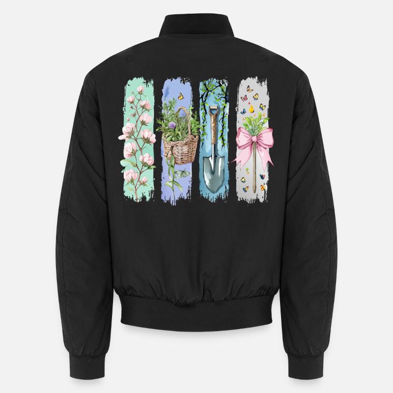 Gartenliebe Naturfreund Floral Motif - Unisex Bomber Jacket - black