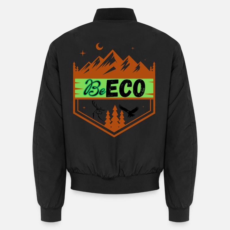 Ecoogamic logo with Mountain Theme and Mountains Unisex Bomber Jacket