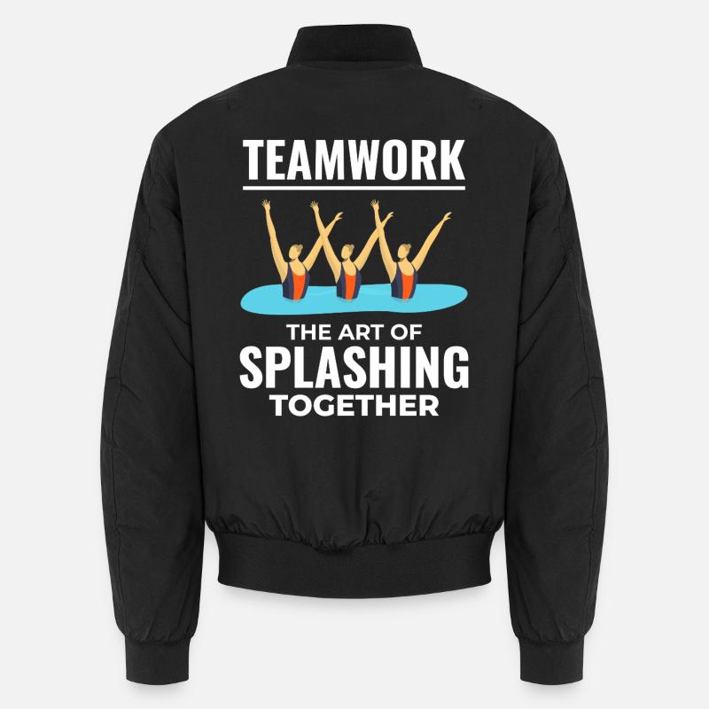 Teamwork Spritzwasser Design Synchronschwimmen - Unisex Bomberjacke - Schwarz