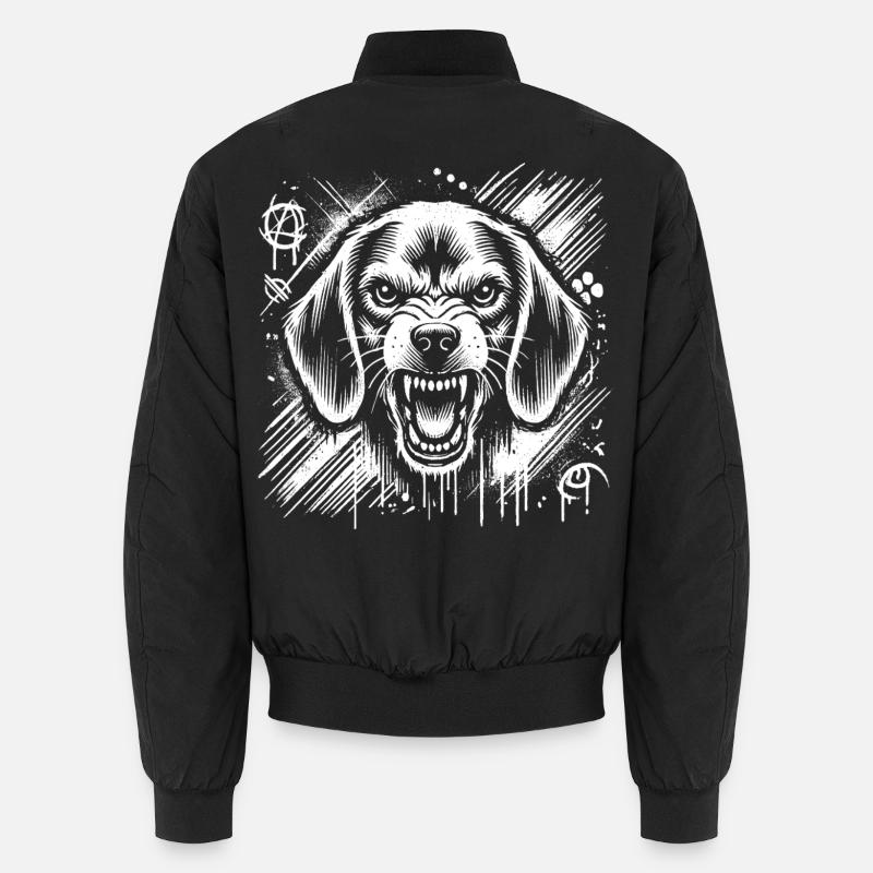 More aggressive beagle than in cool graffiti style Unisex Bomber Jacket