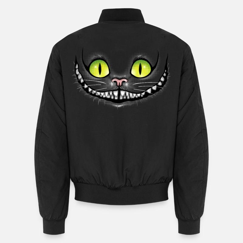 Chat noir sourit dans le noir Bomber unisexe
