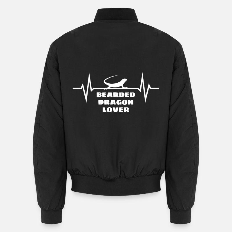 Bearded Dragon Lover Bartagame Herzschlag EKG Unisex Bomberjacke