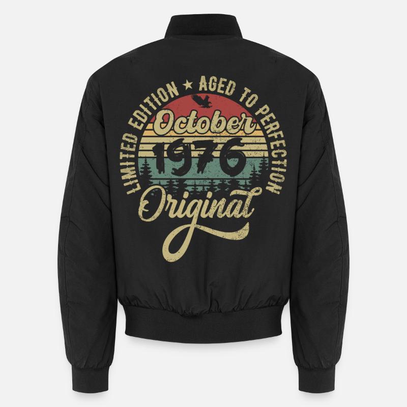 october 1976 anniversary october 1976 october - Unisex Bomber Jacket - black
