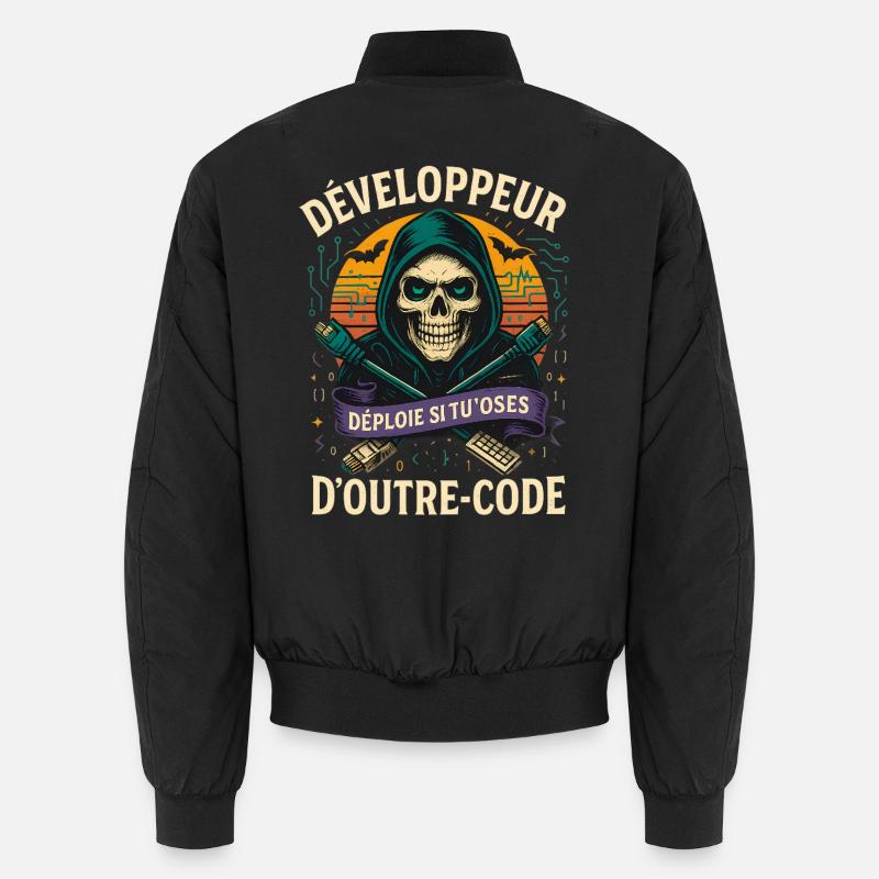 Webentwickler – Halloween-Schädel Unisex Bomberjacke