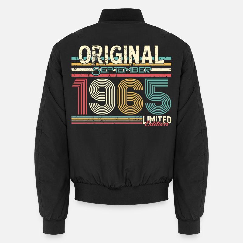 Design rétro de septembre 1965 - Bomber unisexe - noir