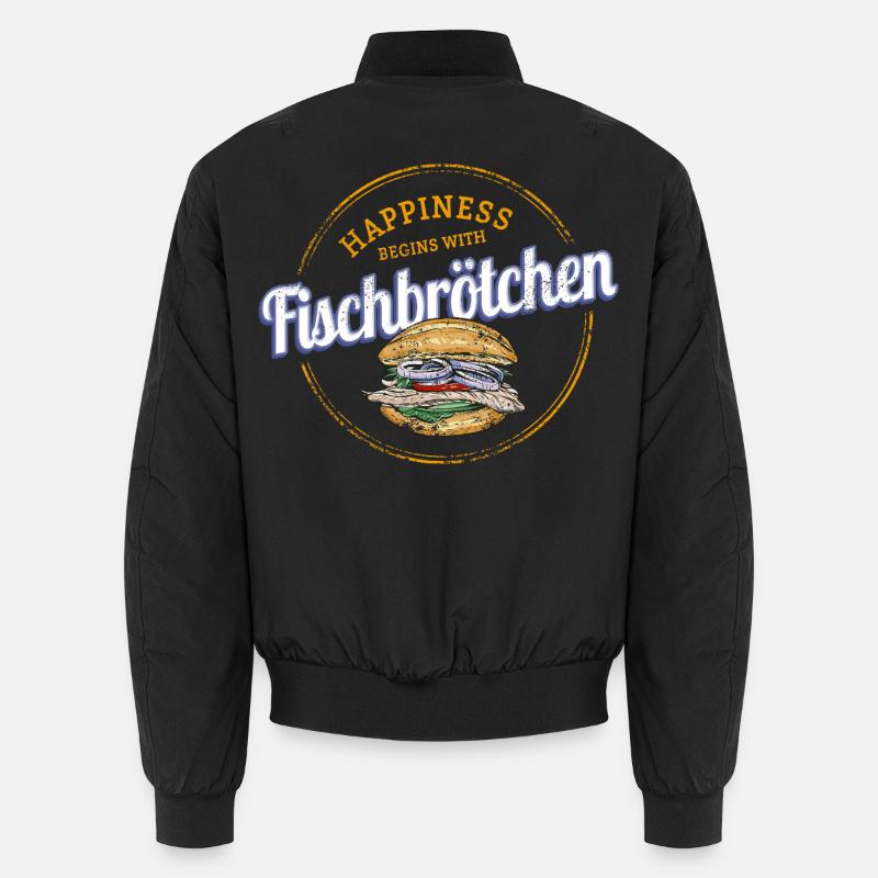 Fischbrötchen mit Matjes oder Bismarckhering Unisex Bomberjacke