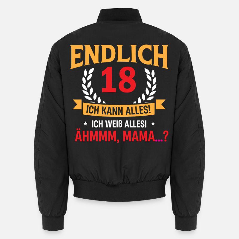 Finally 18 Birthday Saying Design Unisex Bomber Jacket