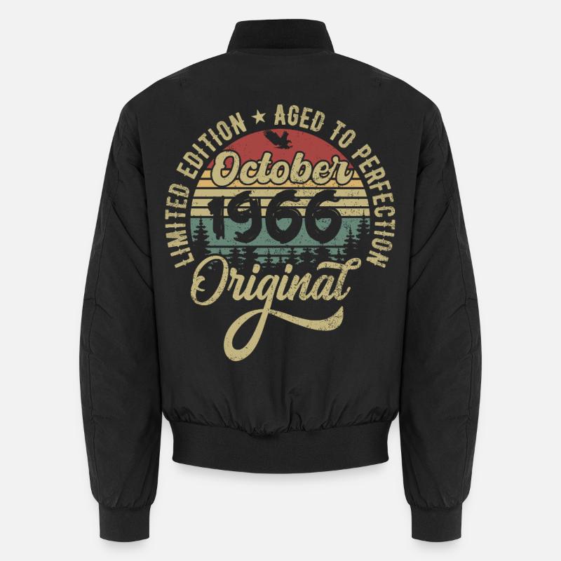 october 1966 anniversary october 1966 october - Unisex Bomber Jacket - black