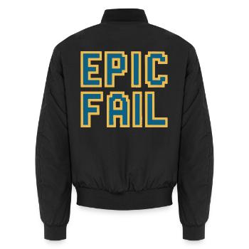 Échec épique - mème de jeu rétro 8 bits - Bomber unisexe - noir - Dos - AI Model Male 185 light (185cm)