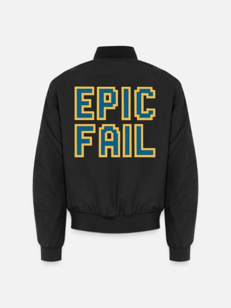 Epic fail - retro 8-bit gaming meme - Unisex Bomber Jacket - black