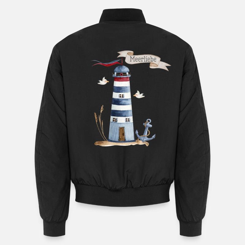 Phare avec créatures marines et bannière Bomber unisexe