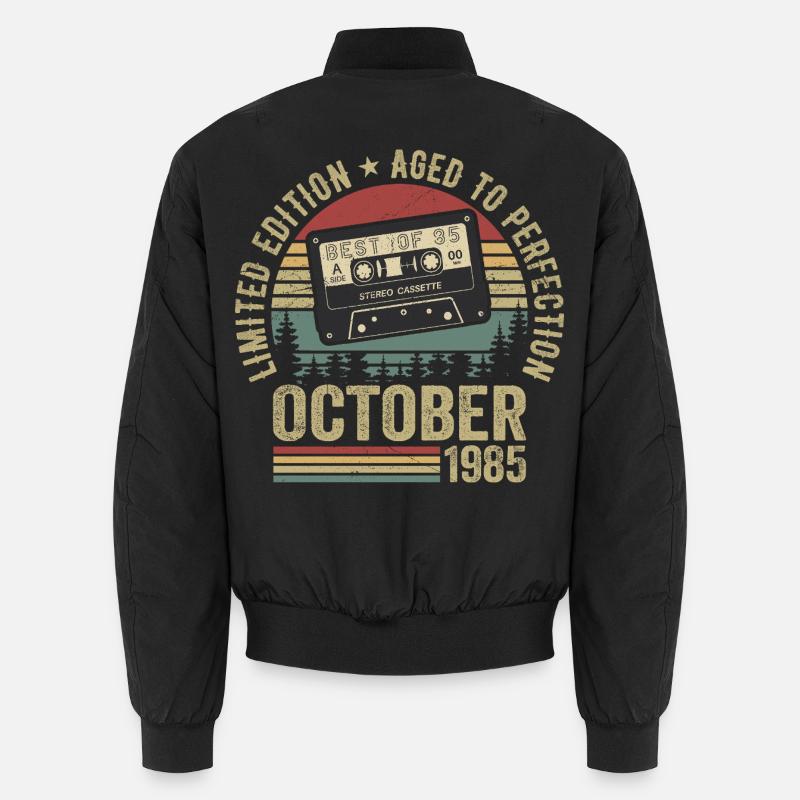 Oldtimer Oktober 1985 Geburtstag Geschenk Oktober Unisex Bomberjacke