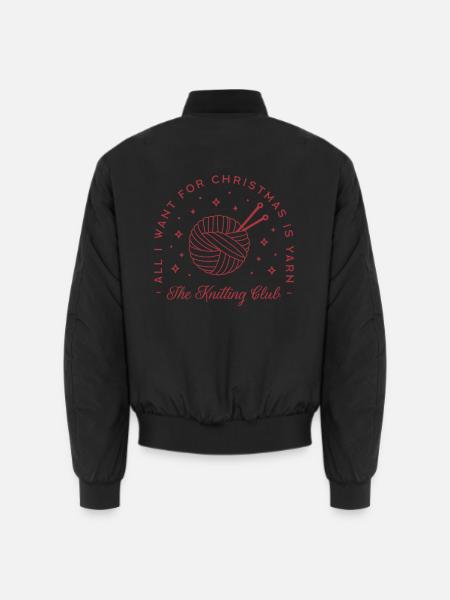 Strickgarn Liebhaber lustig strick Club gemütlich Weihnachten - Unisex Bomberjacke - Schwarz
