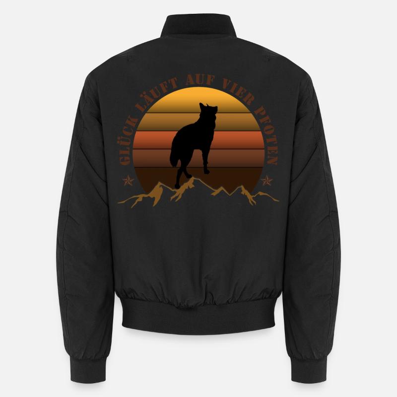 Evening wolf on mountain backdrop - Unisex Bomber Jacket - black