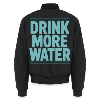 Buvez plus d'eau Coach santé Hydratation amusante - Bomber unisexe - noir - Dos - AI Model Male 185 light (185cm)
