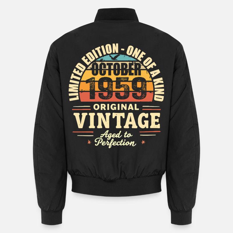Retro October 1959 - birthday october 1959 Unisex Bomber Jacket