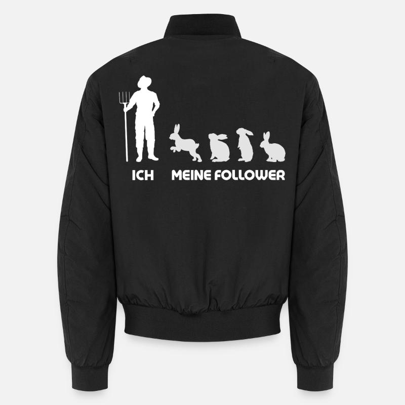 I My Followers Rabbit Man - Unisex Bomber Jacket - black