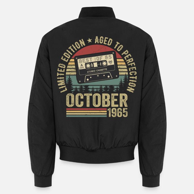 Oldtimer Oktober 1965 Geburtstag Geschenk Oktober Unisex Bomberjacke