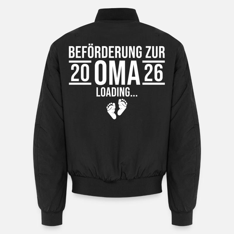 Oma 2026 loading - Expectant grandmother - Unisex Bomber Jacket - black