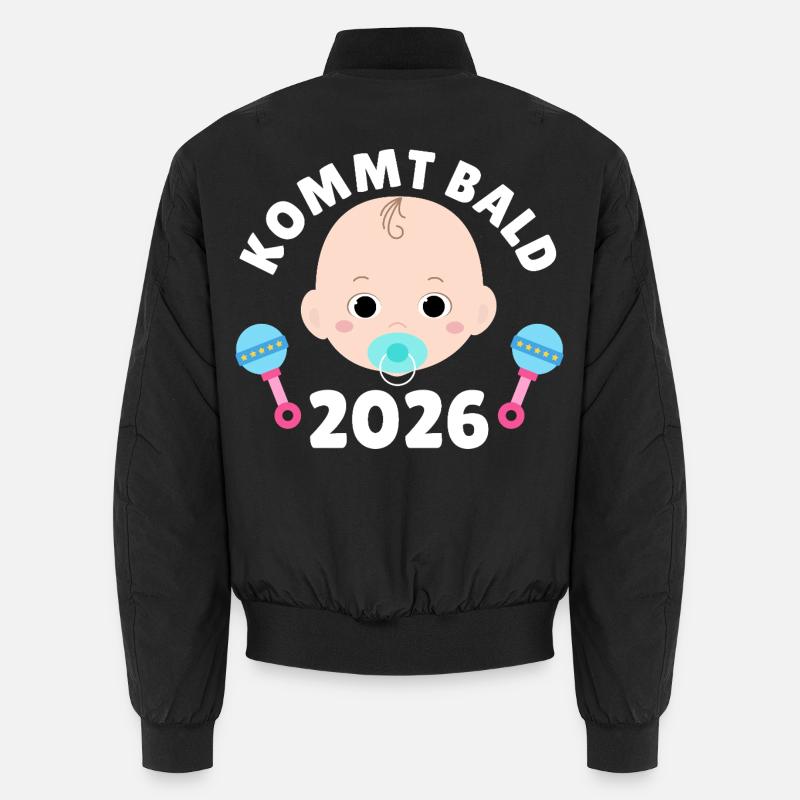 Werdende Mutter KOMMT BALD 2026 Lustiges Unisex Bomberjacke