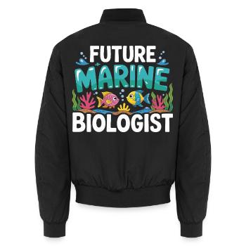 Futur biologiste marin avec les poissons - Bomber unisexe - noir - Dos - AI Model Male 185 light (185cm)