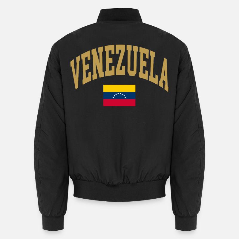 Venezuela Flag - Unisex Bomber Jacket - black