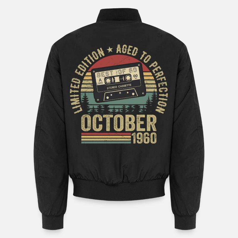 Oldtimer Oktober 1960 Geburtstag Geschenk Oktober Unisex Bomberjacke