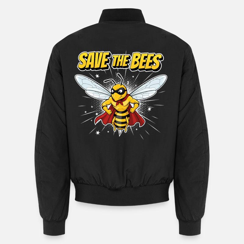 Comic Biene Heldenmotto - Unisex Bomberjacke - Schwarz