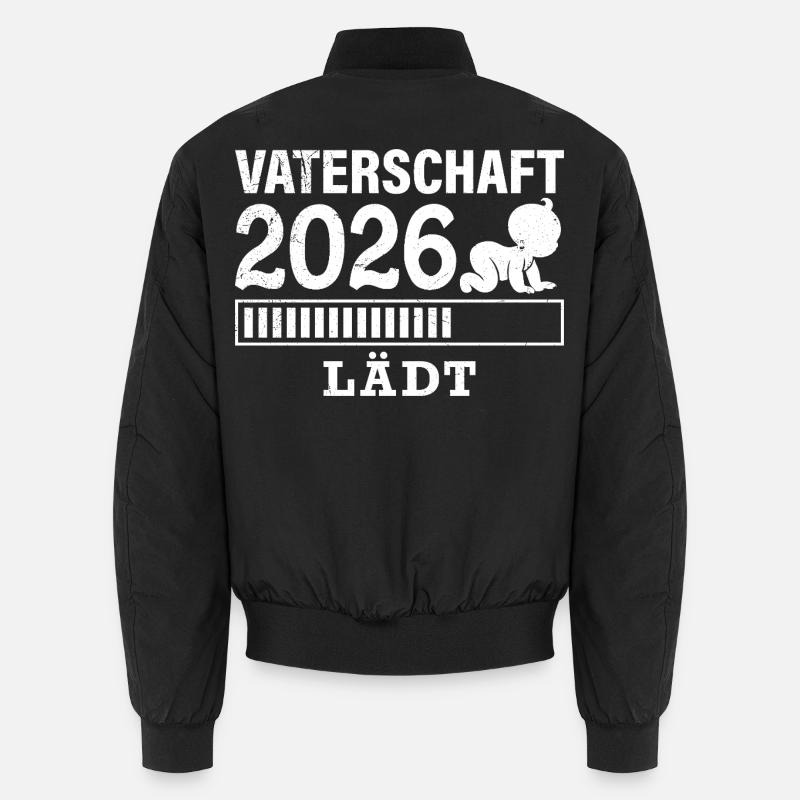 Werdender Papa VATERSCHAFT WIRD GELADEN 2026 - Unisex Bomberjacke - Schwarz