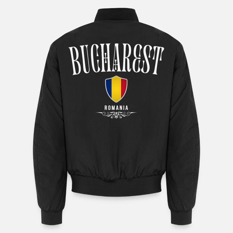 I love Bucharest, Bucharest Romania - Unisex Bomber Jacket - black
