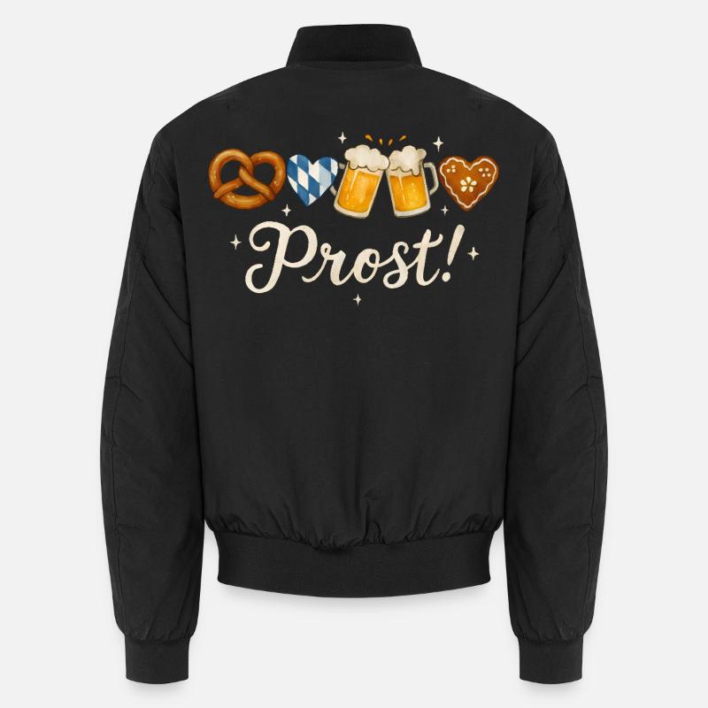 Frohes mit Bierkrügen und Lebkuchen Unisex Bomberjacke