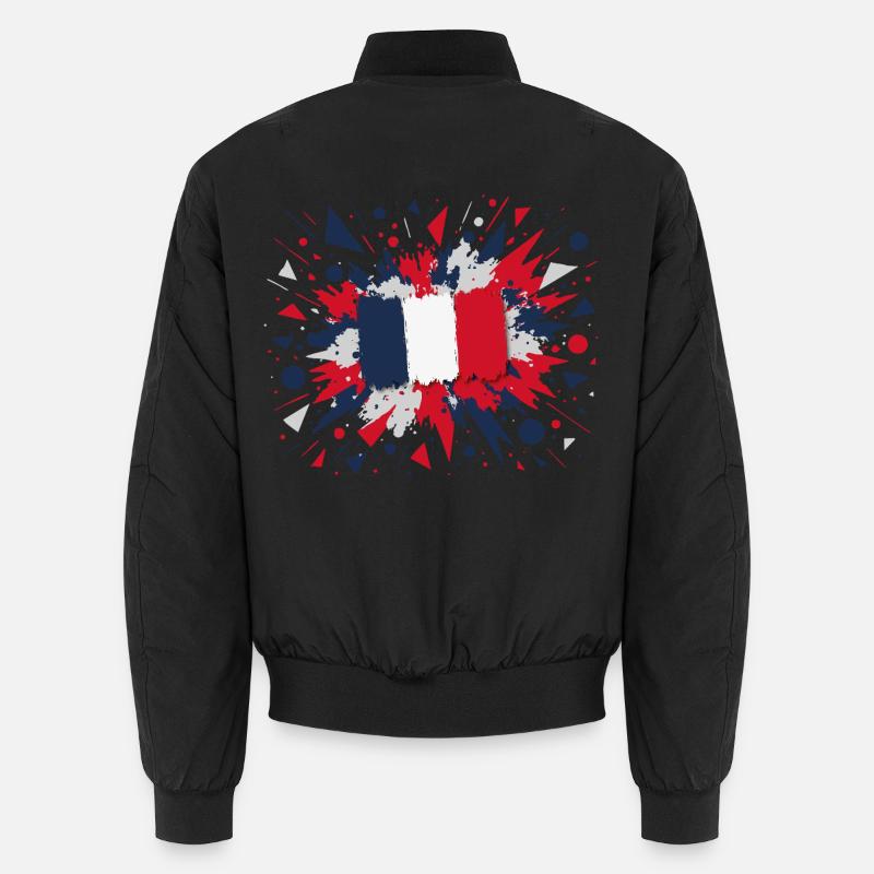 Drapeau Français Peinture Éclaboussures Design Bomber unisexe