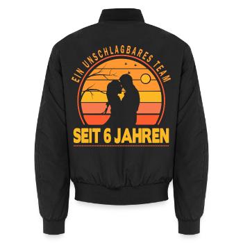 6 Jahre Beziehung Geschenk Partner Ehemann Ehefrau - Unisex Bomberjacke - Schwarz - Hinten - AI Model Male 185 light (185cm)