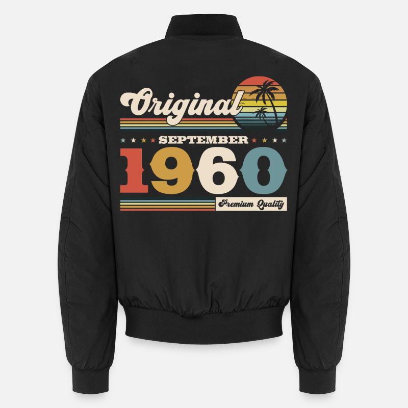 65th birthday Original September 1960 - Unisex Bomber Jacket - black