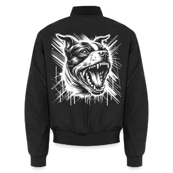 Cool Staffordshire Bull Terrier Graffiti Style - Unisex Bomber Jacket - black - Back - AI Model Male 185 light (185cm)