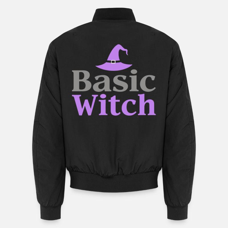 Basic Witch Halloween Spruch Zitat Unisex Bomberjacke