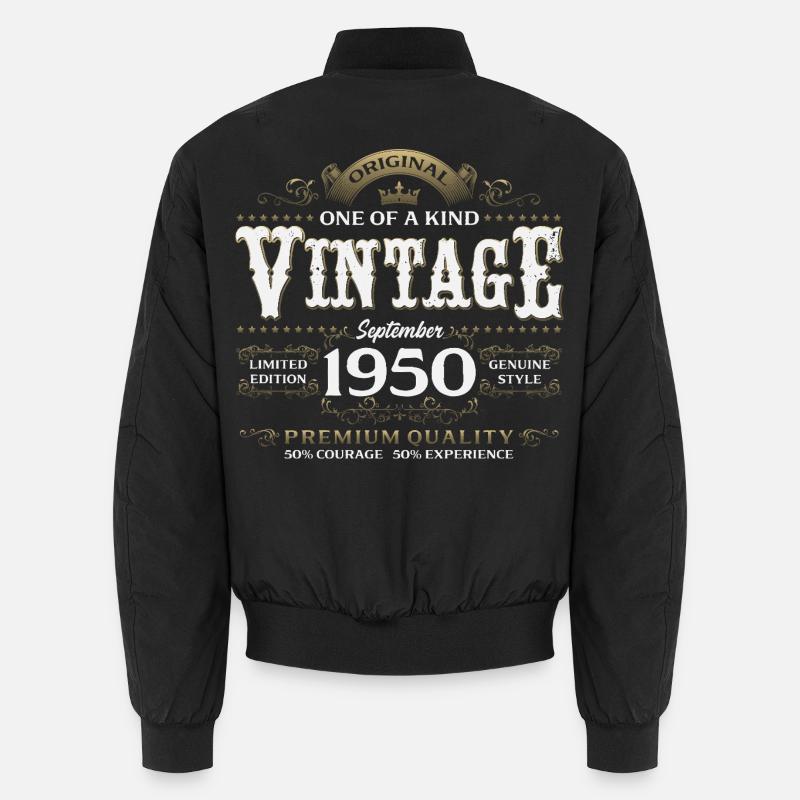 75e anniversaire Millésime Septembre Année 1950 Bomber unisexe