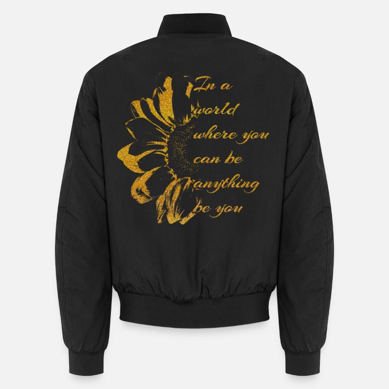 Message d'or - SOYEZ VOUS-MÊME avec le tournesol Bomber unisexe