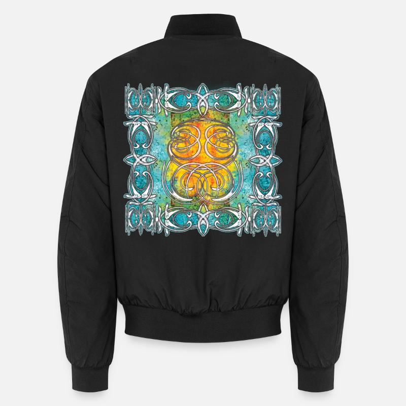 Celtic pattern with sun motifs Unisex Bomber Jacket