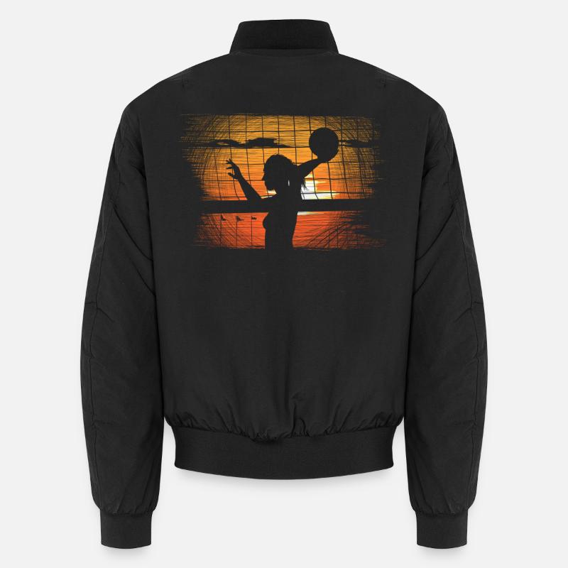 Volleyball - Unisex Bomberjacke - Schwarz