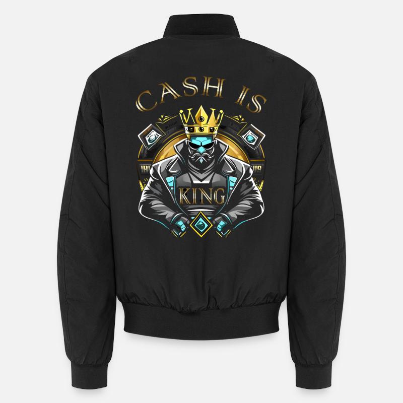 König des Bargelds Grafikdesign - Unisex Bomberjacke - Schwarz