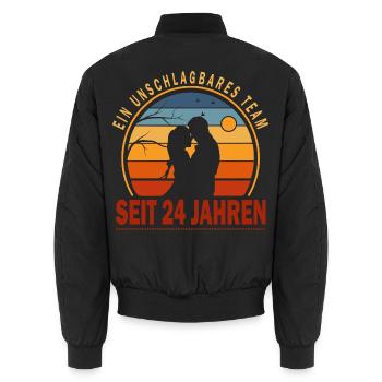 24 Jahre Unschlagbares Team Liebesgeschenk Paar - Unisex Bomberjacke - Schwarz - Hinten - AI Model Male 185 light (185cm)