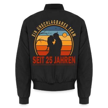 25 Jahre Unschlagbares Team Liebesgeschenk Paar - Unisex Bomberjacke - Schwarz - Hinten - AI Model Male 185 light (185cm)