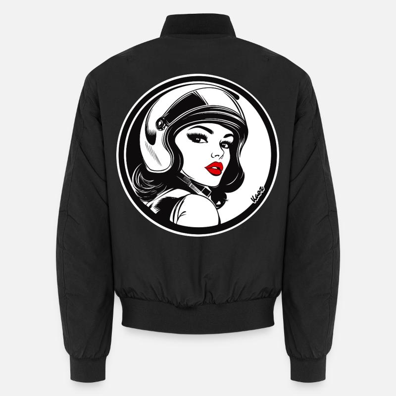 Femme de course rétro chic avec casque Bomber unisexe