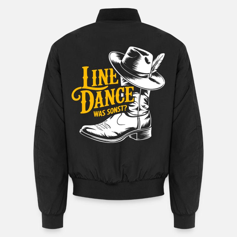 Line dance saying with cowboy hat and boots Unisex Bomber Jacket