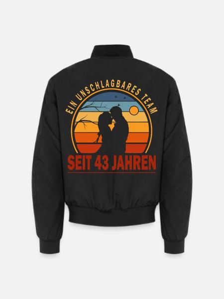 43 Jahre Unschlagbares Team Liebesgeschenk Paar - Unisex Bomberjacke - Schwarz