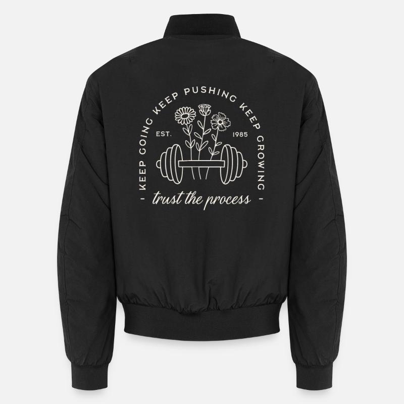 Gym trust the process keep going discipline quotes Unisex Bomber Jacket