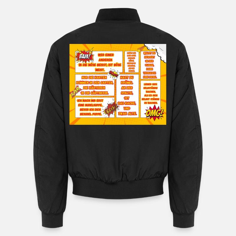Comic-style sayings for encouragers - Unisex Bomber Jacket - black